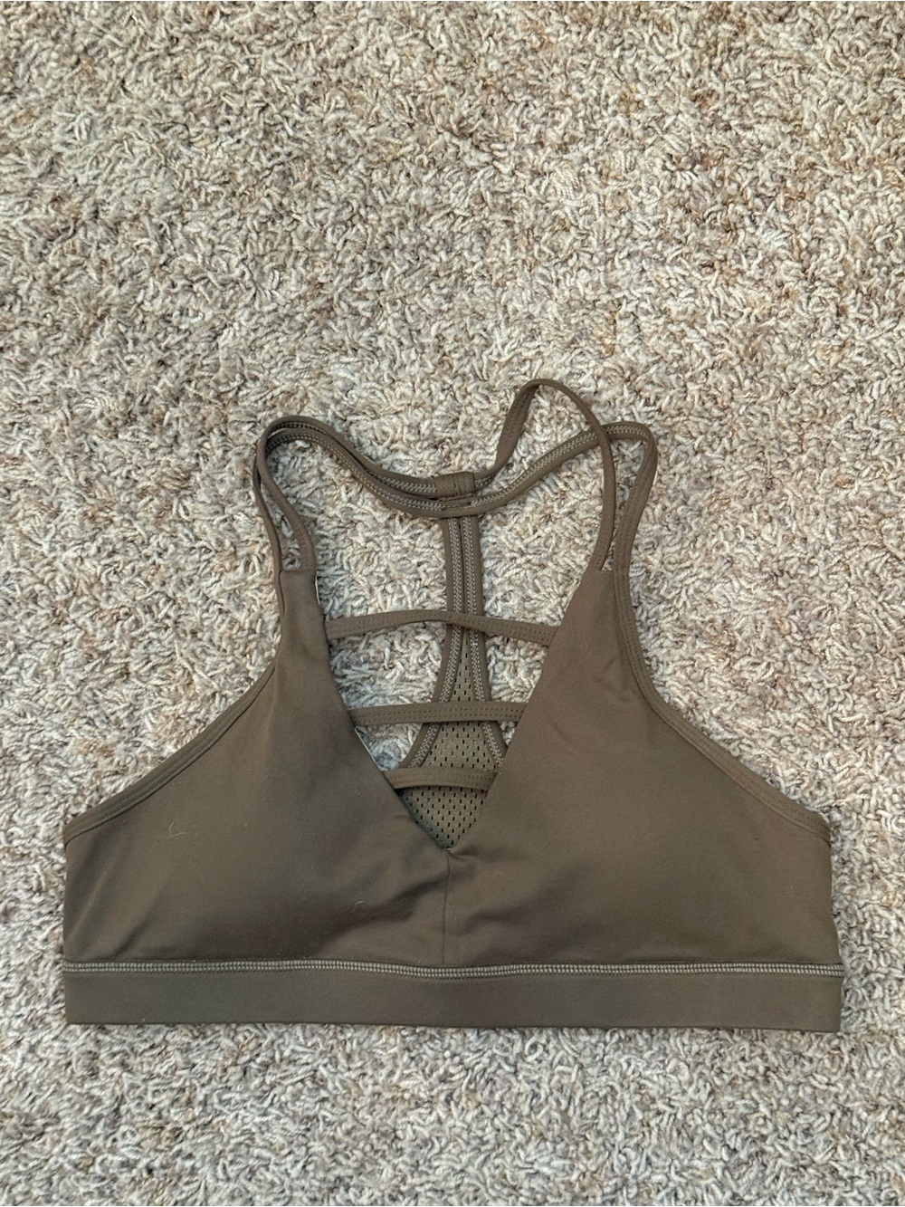 ZYIA Olive Strappy Back Sports Bra